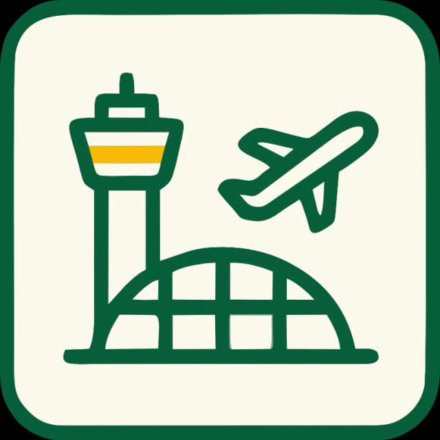 Control tower and aeroplane icon